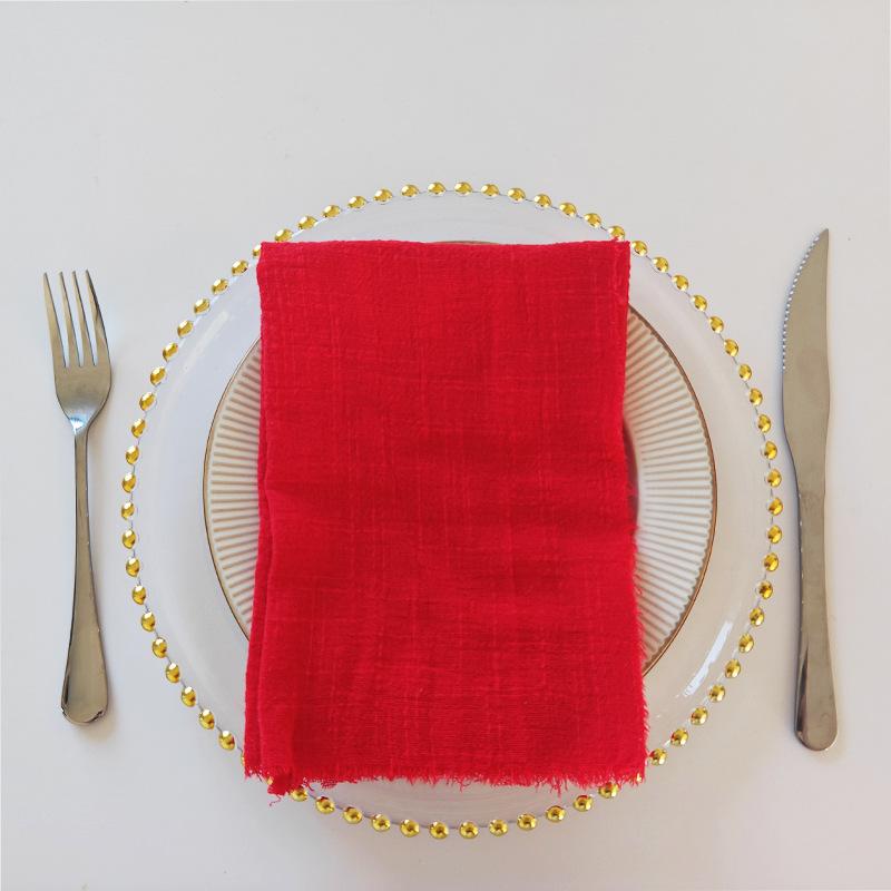 

10 шт. 32X32 см марлевая хлопковая салфетка многоразовое кухонное полотенце свадебная вечеринка рождественский декор стола ретро бахрома салфетка