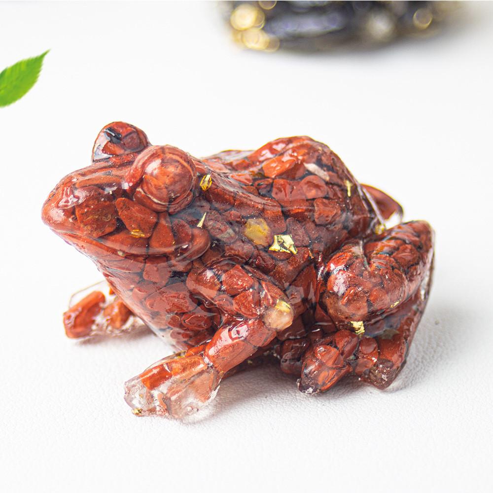Crystal Resin Frog Aquarium Decor With Cute Design For Office Desk And Gift