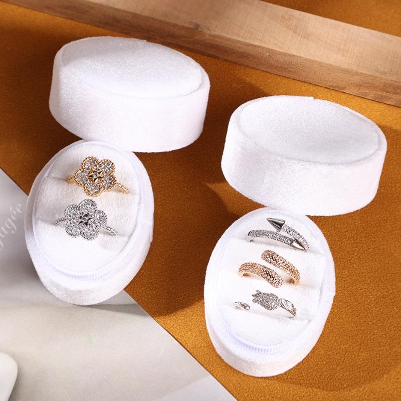Velvet Oval Ring Box - Jewelry Packaging, In Stock, Fast Shipping