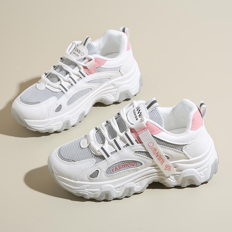 Women's Trainers New Chunky Sneakers Women Breathable Mesh Casual Shoes Sneakers Tennis Female Platform Lace Up Vulcanized Shoes