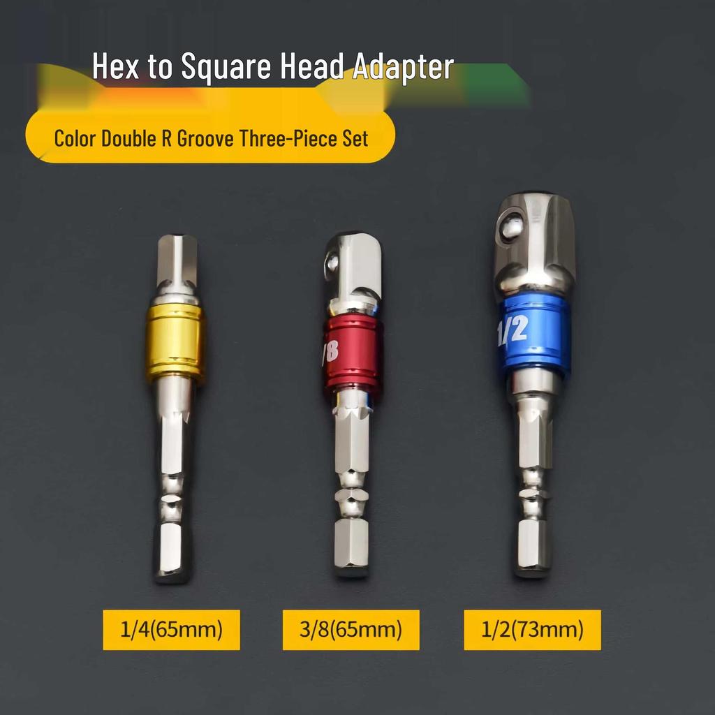 Electric Drill Hex to Square Drive Adapter Set