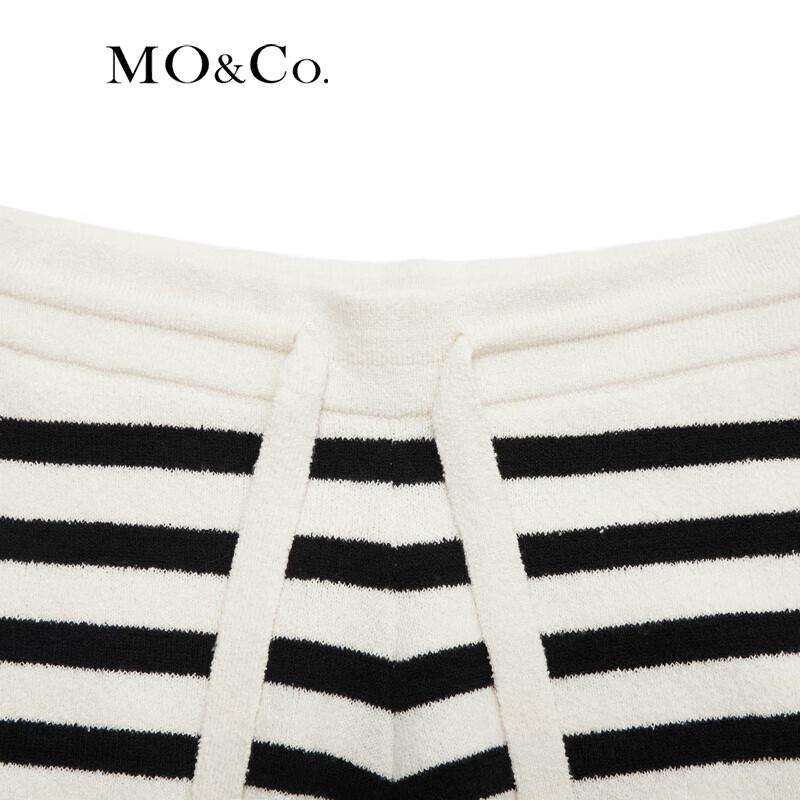 MO&Co. Women's Boucle Striped High-Waist Loose Shorts