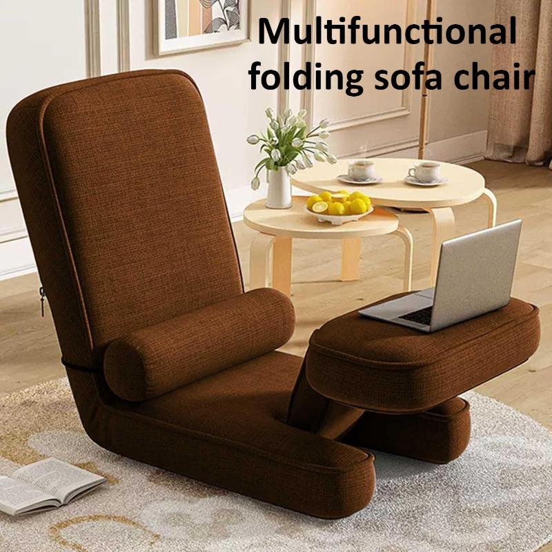Folding Floor Chair with Headrest Back 15 Gear Adjustment Floor Sofa Lounger Sofa for Living Room Bedroom University Student