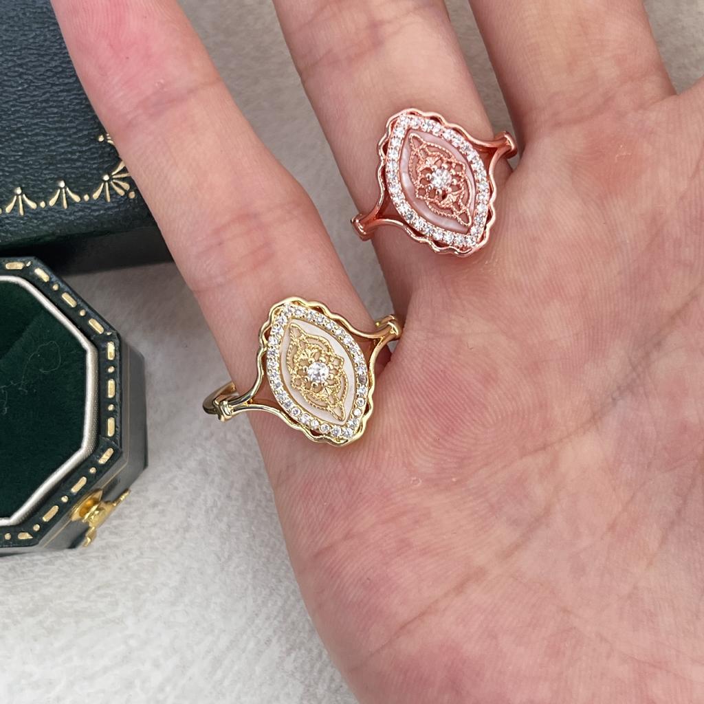 Japanese Sweet Ring Hollow Lace Diamond Ring Versatile Ring