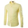 New Men's Fashion Shirt Slim Shirt Hundreds of Solid-coloured Business Casual Long-sleeved Shirt Male
