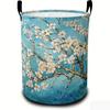Retro Apricot Blossom Lightweight Storage Basket Foldable for Organizing Dirty Clothes Suitable for College Dorms
