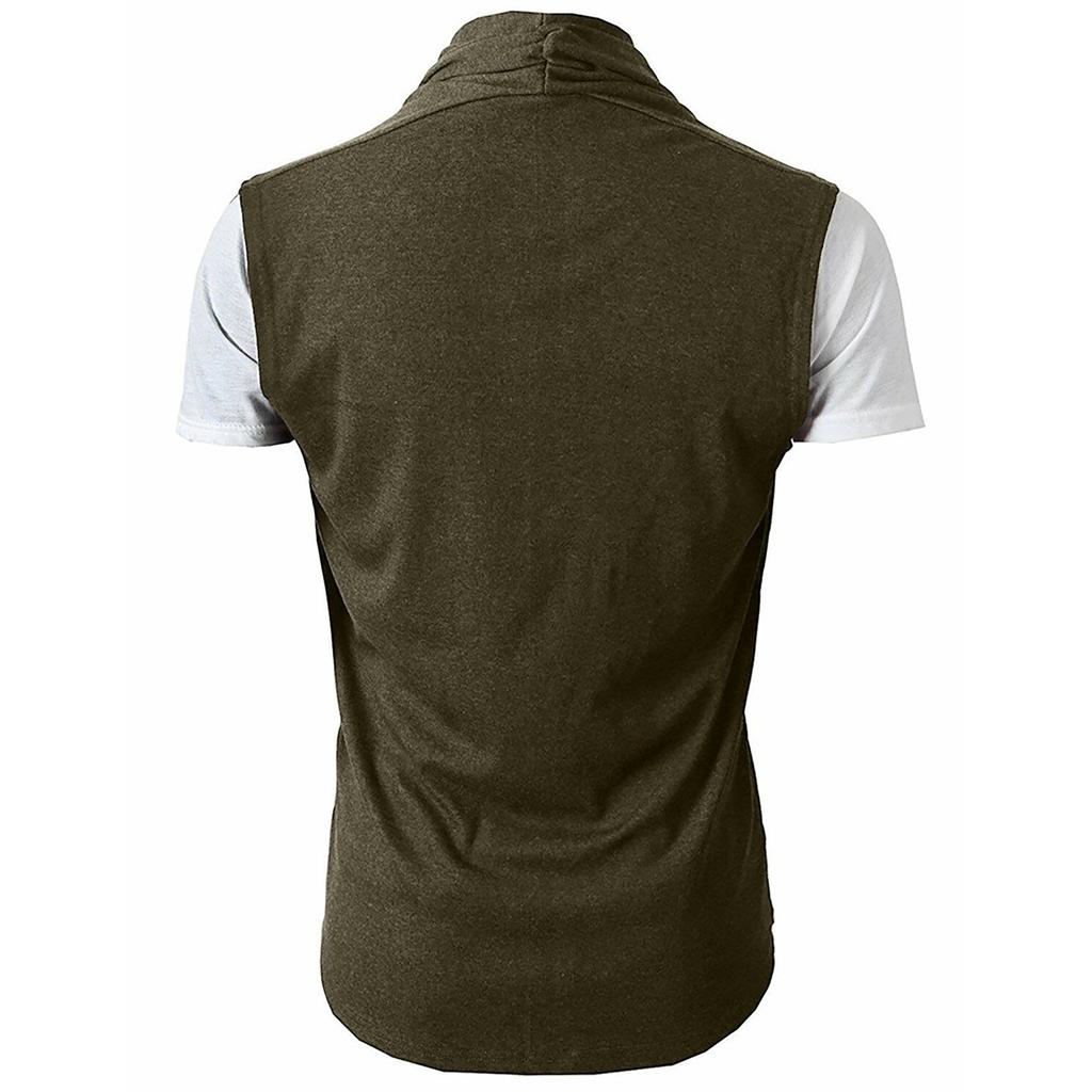 Cardigan masculino sem mangas camiseta casual slim fit camisas formais