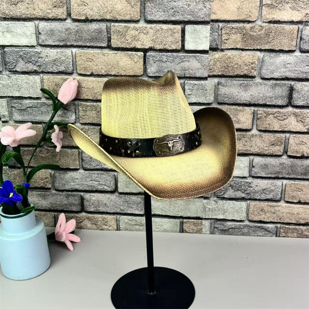 European and American Western Cowboy Hat Sun Hat Hard Retro Knight Hat Tibetan Ethnic Style Big-brimmed Top Hat