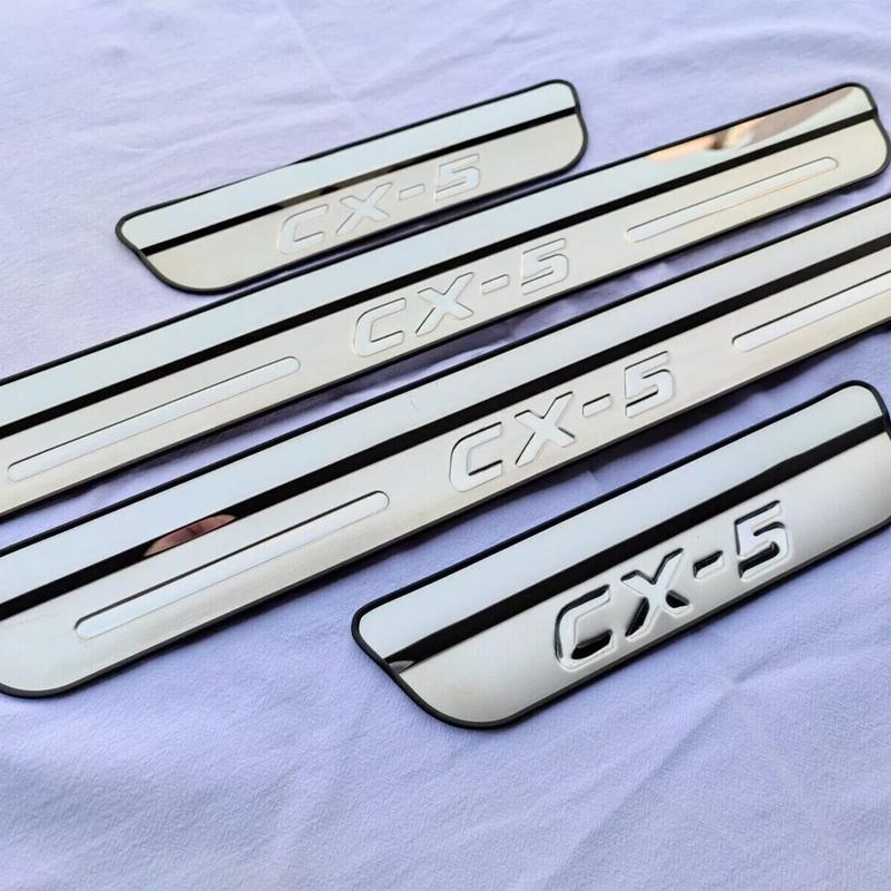 For Mazda CX5  Protector Scuff Plate Guards Car Stainless Door Sill Threshold Pedal Cover Trim Interior Accessories 2024