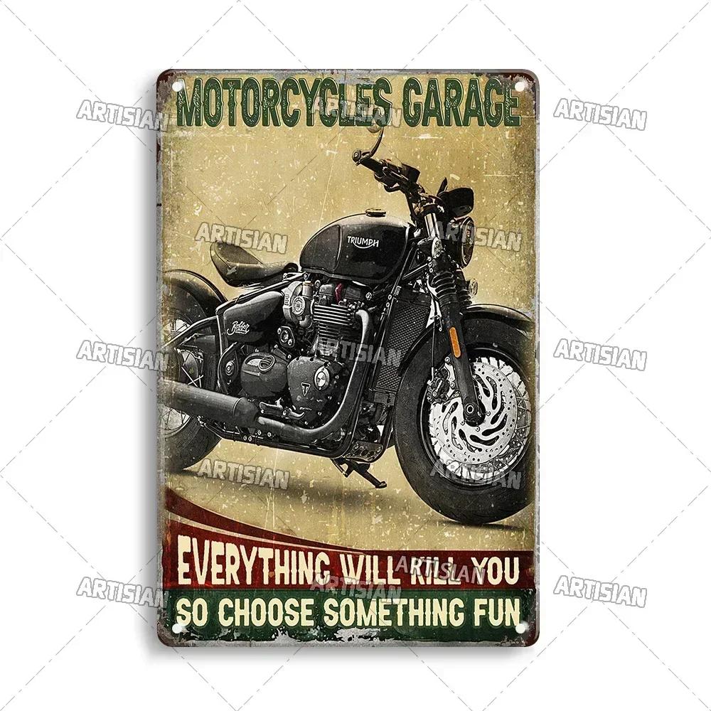 Crosscountry Motorcycle Tin Sign Vintage Metal Wall Decor Garage Home Bar Metal Plaque