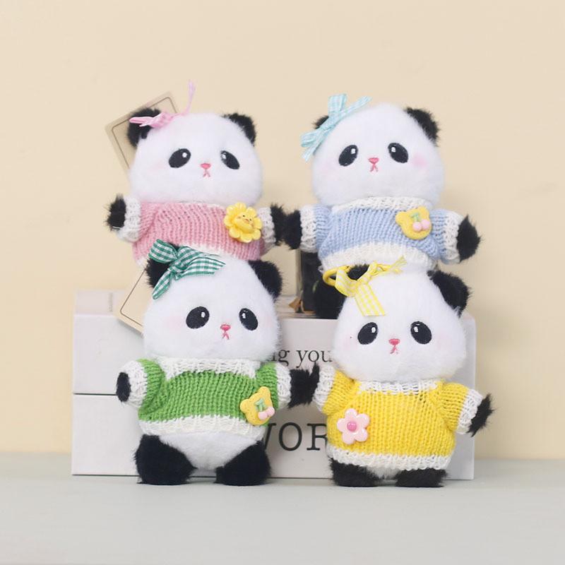 Plush Panda Keychain With Cotton Filling For Backpack Decor And Gift