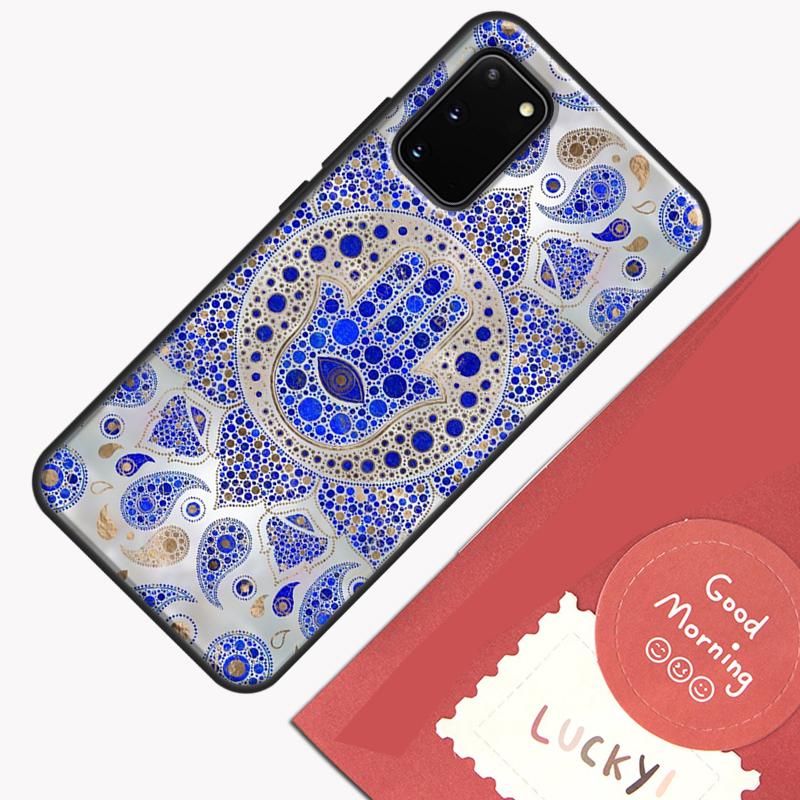 Hamsa Hand of Fatima Case For Samsung Galaxy S22 S21 S23 Ultra Note 20 S8 S9 S10 Note 10 Plus S20 FE Back Cover