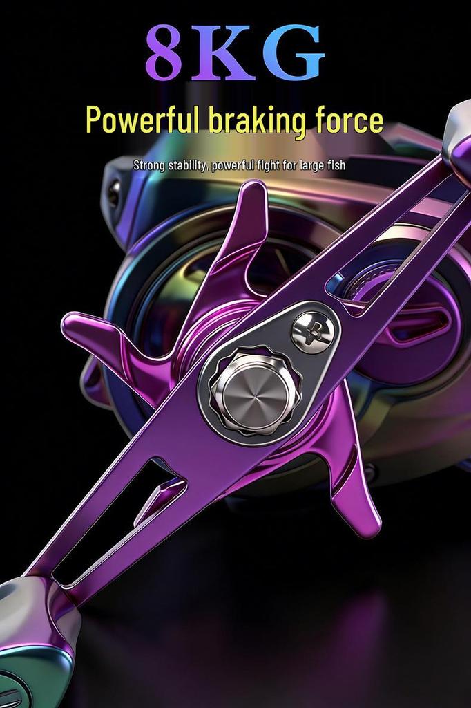Viduka Colorful Water Drop Fishing Reel for Black Bass - 10 Bearings, Double Line Cup, Micro-Lure, Magnetic Brake.
