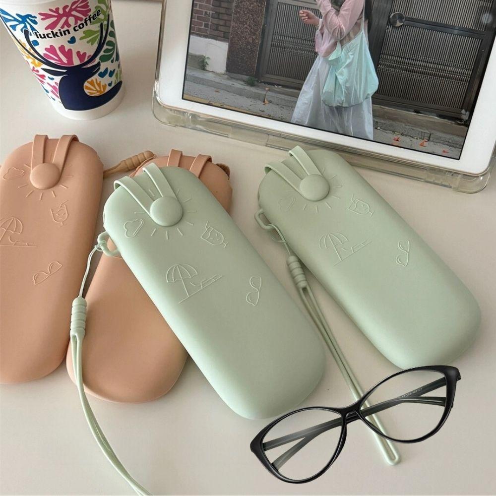 Astuccio Occhiali da Viaggio Pochette Pennelli Trucco Organizer Cosmetico Borsa Protettiva Occhiali da Sole in Silicone Accessori Occhiali Con Cordino