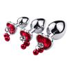 Yemax Anal Anal Aluminum Anal Droplet Anal For For Adult Anal Heart Shaped Base with Red Gemstone Bell Set Plug, Beads, Alloy, Pearl, Shape, Plug,