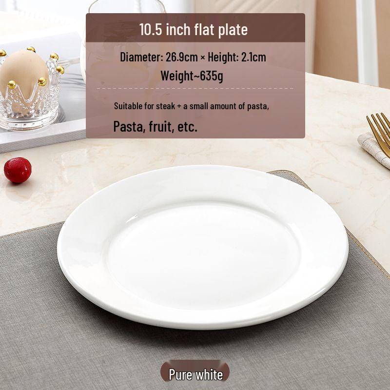 Pure White Ceramic Dinner Plates