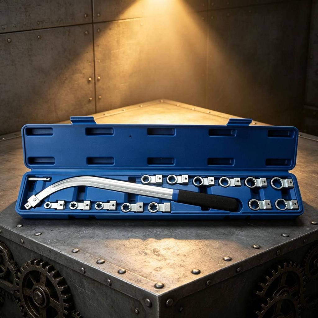 15 Pieces Pulley Removal Socket Set Molded Slots Tensioner Kit