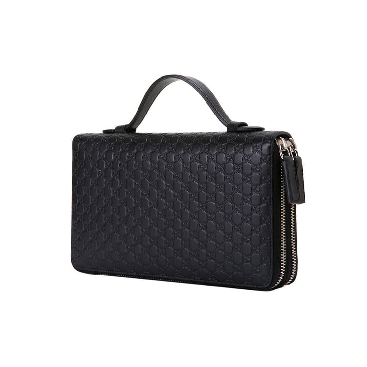 GUCCI Leather Wallet, Handbag, Clutch Regular Men's Black 449246-BMJ1N-1000