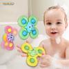 Non-Toxic 3Pcs/Set Cartoon Rotating Rattles Baby Toys Suction Cup Spinner Toys For 1 2 3 Years Old Children Interactive Toys For Kids