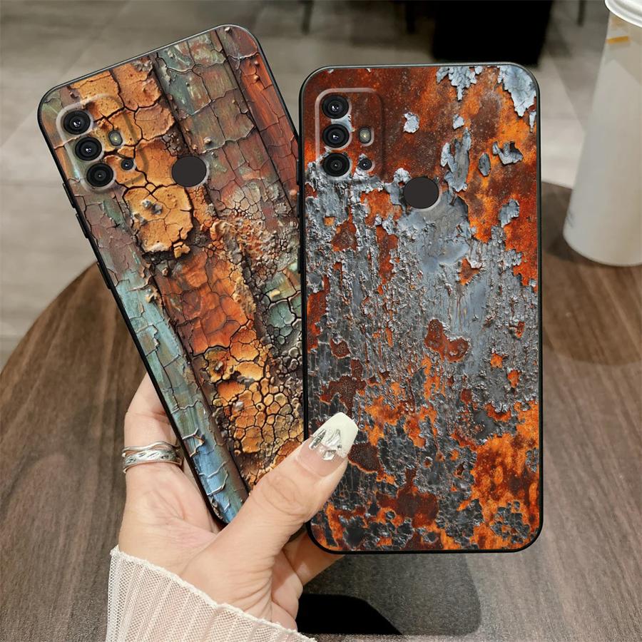 Retro Rust Case for Motorola Moto G51 G73 G32 Edge 20 Pro 30 Lite G71 G53 G30 G22 Edge40 G60s G50 G52 Phone Cover