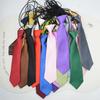Solid Color Satin Kids Elastic Tie, Pre-tied Lazy Children Necktie, Uniform Accessory for Boys Girls School Daily Birthday Formal Occasion