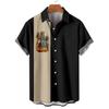 Shirts For Men 3d Vintage Fashion Violin Rocker Printed Rockabilly Hawaiian Shirt Short Sleeve Tops Outdoor Street Clothing