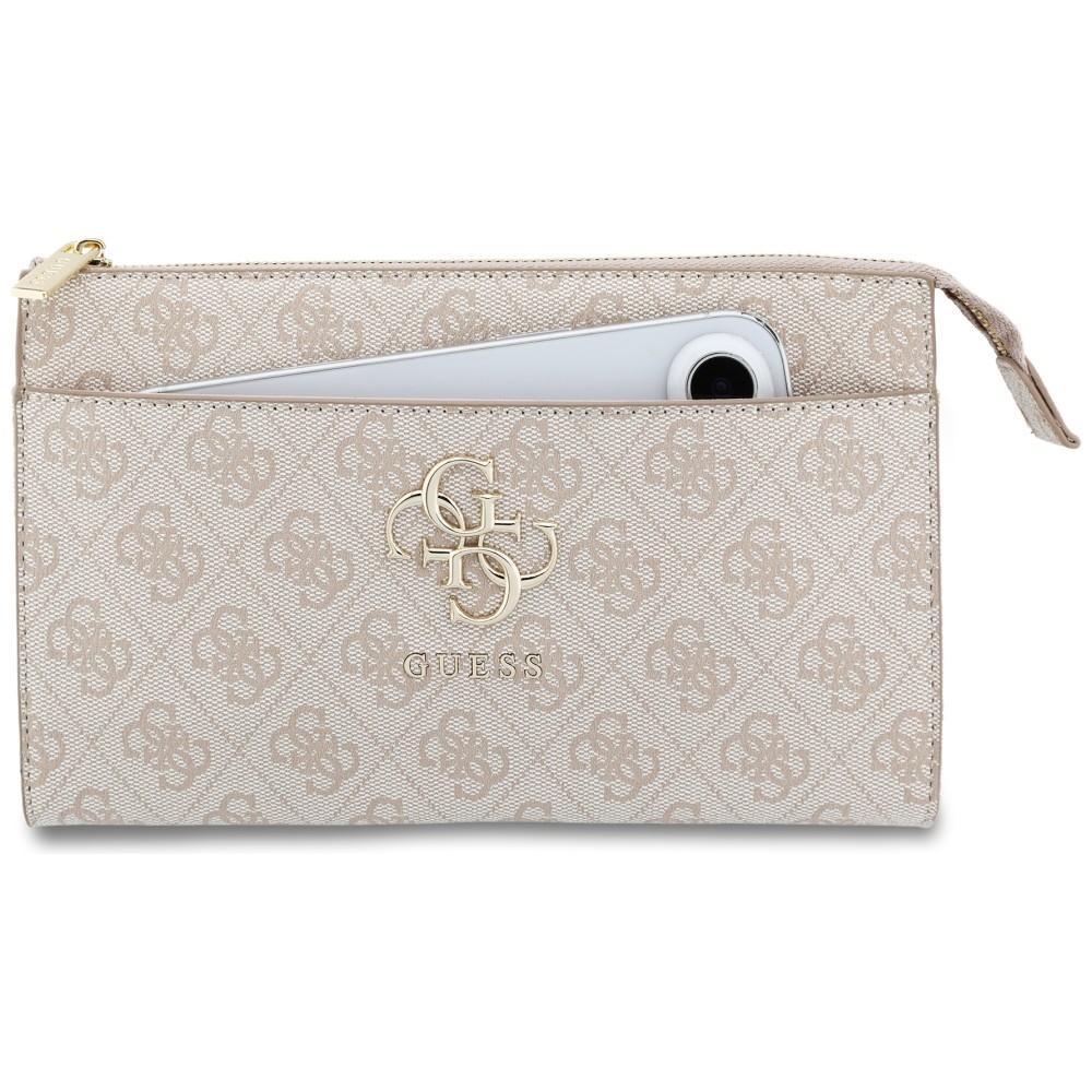 Borsa Guess 4G con Logo Grande, Pochette Rosa per Telefono