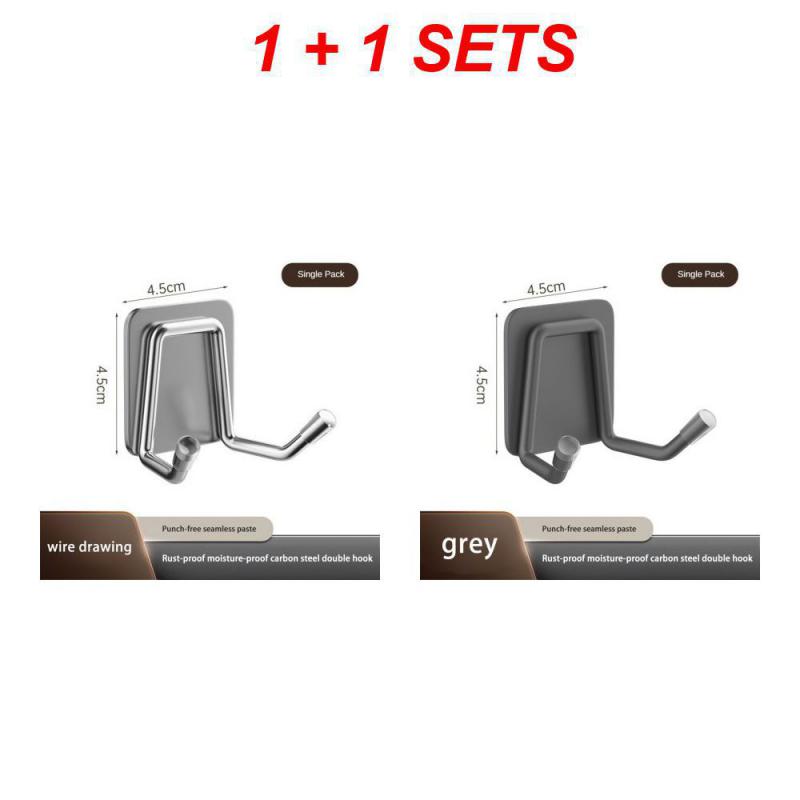 

2SETS Viscose Hook Bilateral Easy Installation Convenient Smooth Moisture Proof Bathroom Hook Strong Load-bearing Capacity