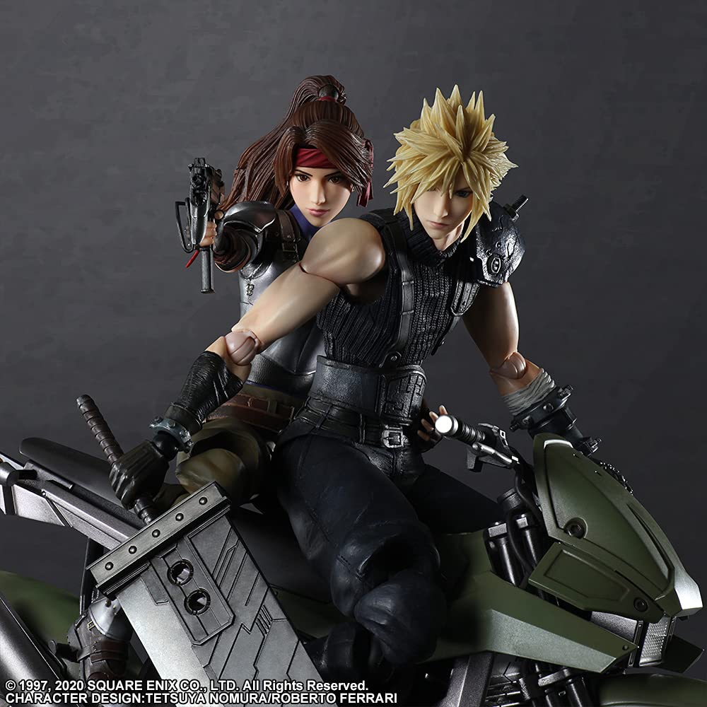 Final Fantasy VII Remake PLAY ARTS Kai Cloud Bike SET PVC malovaná pohyblivá figurka Jesse a