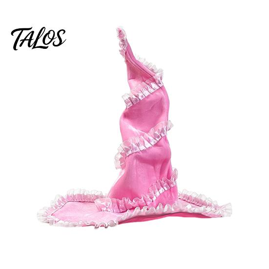 Non-itchy Halloween Hat Women's Large Ruched Witch Hat, Felt Wizard with Photo Prop Ruffle/Flowers/Mesh, Adults Cosplay Costume for Party, Masquerade