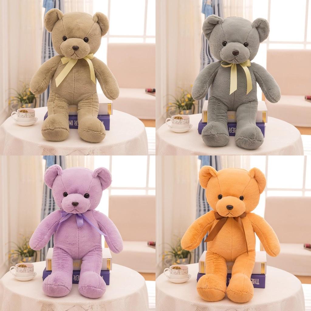 35cm Bear Teddy With Colored Bow Tie Plush Toy Stuffed Animal Doll Gifts Kids