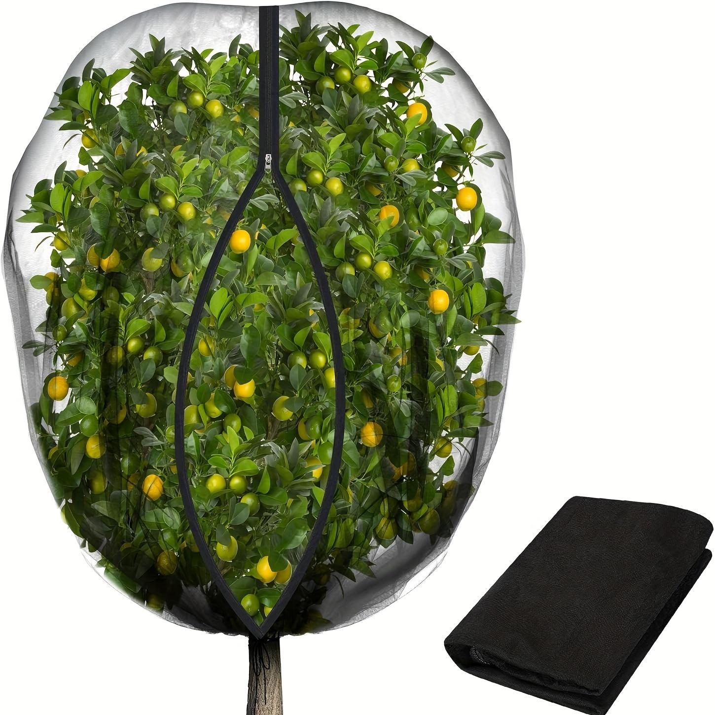 

1 шт. Сетка для фруктовых деревьев с молнией и шнурком, Дышащая садовая сетка для защиты от птиц, Чехол для растений - Прочный сетчатый барьер для фруктов, овощей, цветов 78.74*94.49inch