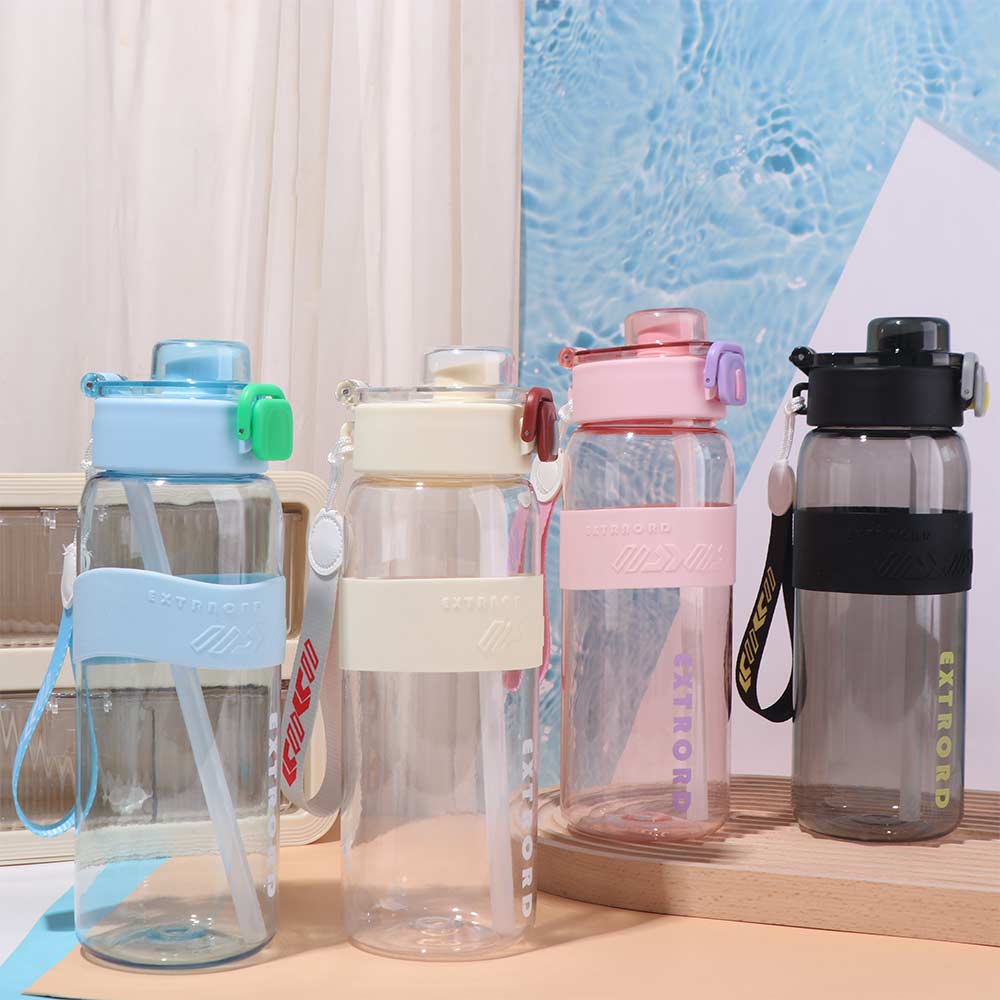 Large Capacity Colorful Plastic Cup Leak Proof Outdoor Sports Kettle  Unisex