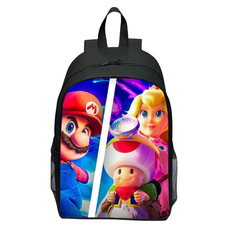 Super Mario Kids Backpack Elementary Student Cartoon Mario Print Bookbag New