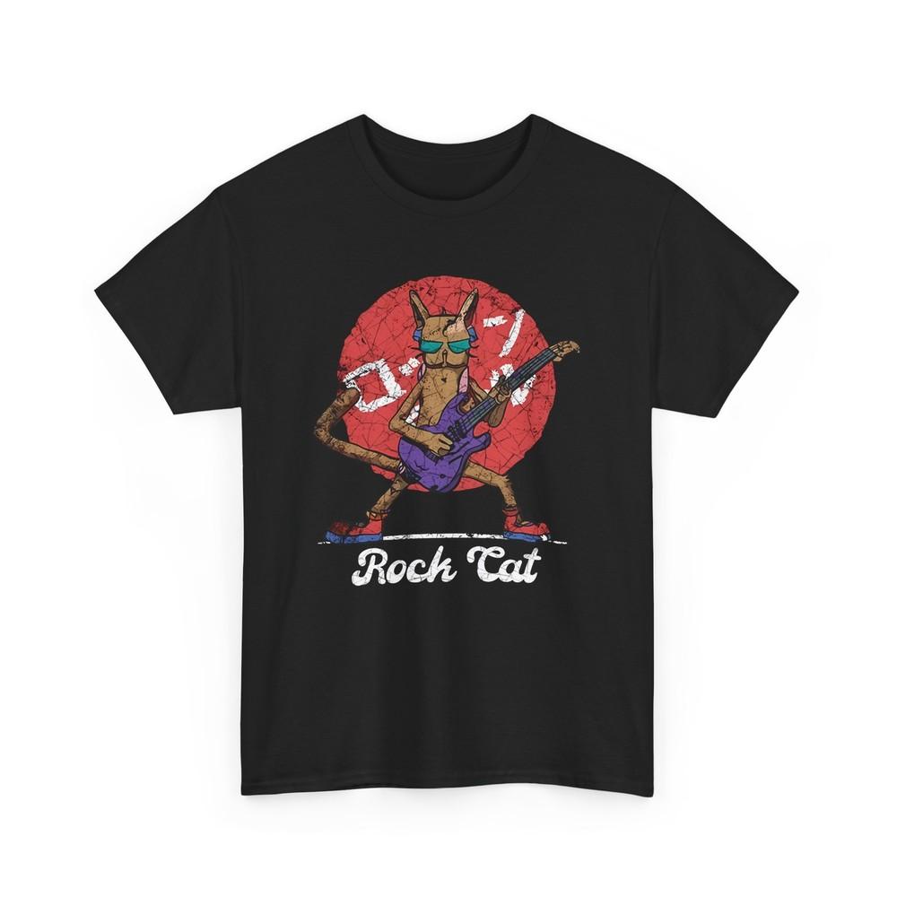 

Rock Cat Retro Vintage Tee Unisex T-Shirt for Music Lovers Graphic Shirt Unisex T-Shirt XXXL