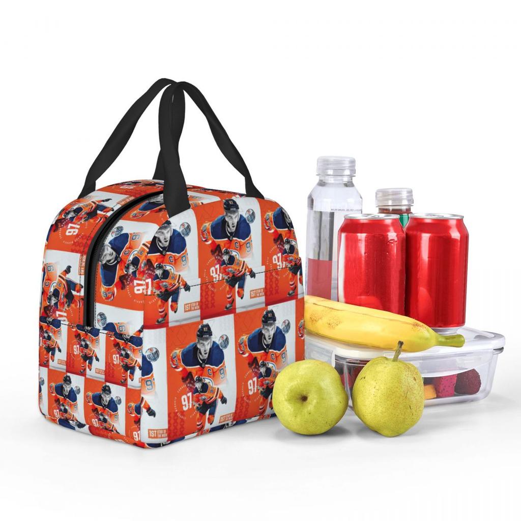 Connor McDavid Insulated Lunch Bag for Kids School Cooler Thermal Food Box Tote Portable Lunch Boxes Container