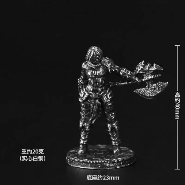 Bronze Metal Disaster Land Ancient Samurai Model Handmade Toy Table Game Decoration Male Gift Figure Statue Table Decoration