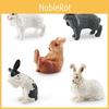 Lifelike Rabbit Figurine Set Including Wash Face Sitting Dwarf Ear And Grey Lop Ear Models