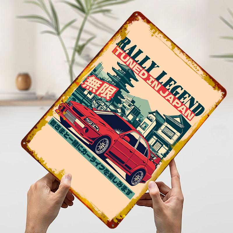 

Japanese Rally Car Print Printed Poster Customized Wall Art Retro Vintage Metal Tin Signs for Garage Living Room Decoration Home 7.9x11.8In(20x30cm)