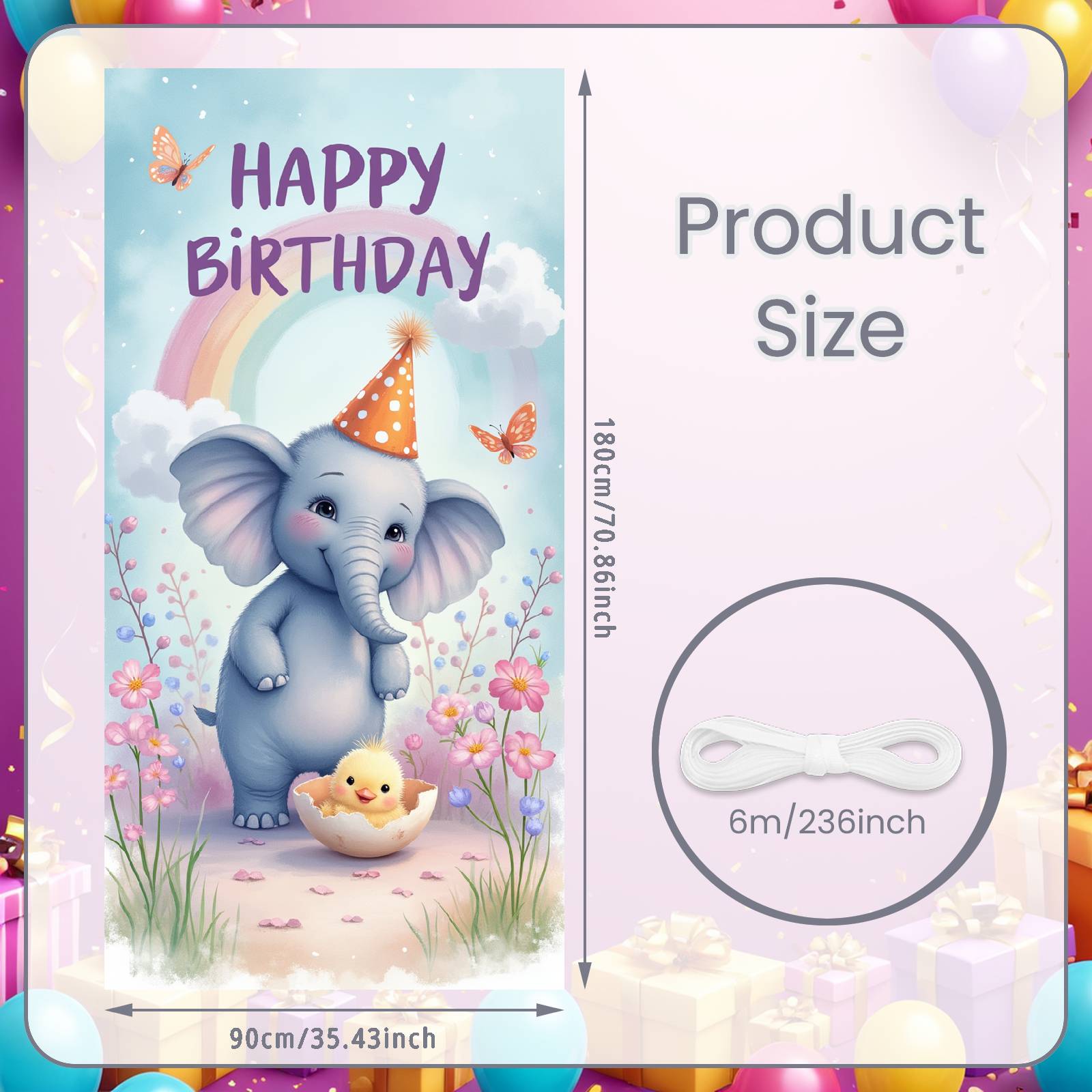 

Backdrop Designs Birthday Display Birthday Backdrop Pink Florals Party Celebration Banner For Indoor Party Settings