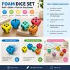 6pcs Six-Sided Foam Dice Set Soft Lightweight Foam Dice for Classroom Games Educational Activities and Group Exercises