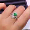 BELLA BOX Nowe Delikatne Pierścionki Otwierane w Kształcie Serca z Zielonym Temperamentem Dla Kobiet Cyrkonia Ślub Zaręczyny Impreza Wykwintna Biżuteria Vintage