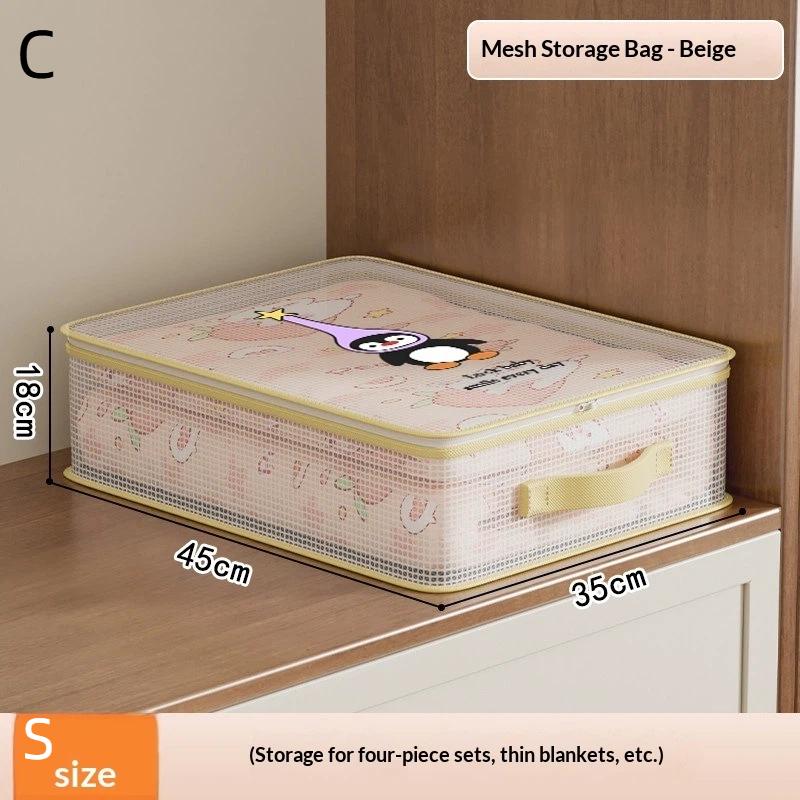 Clothing Organizer with Large Capacity Transparent Mesh Bags for Efficient Storage Solutions