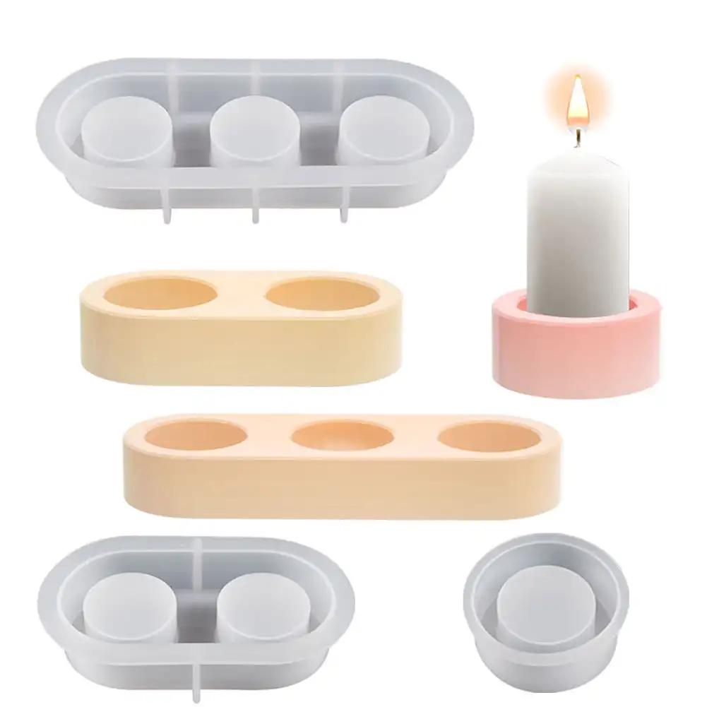 Silikonformen für Kerzenhalter mit mehreren Löchern, Kerzenständer, Herstellung von Kunstharz, unregelmäßige, mehrfach verbundene Gipsform