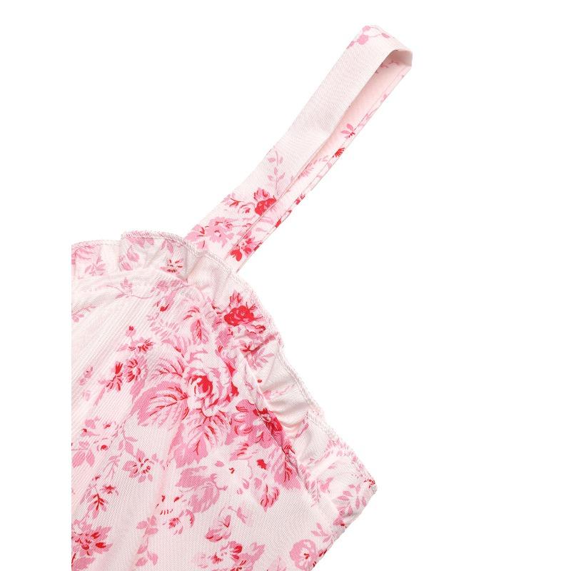 Women's Fashion Summer Spring Flower Pattern Print Sleeveless Suspenders High Waist Casual Dresses
