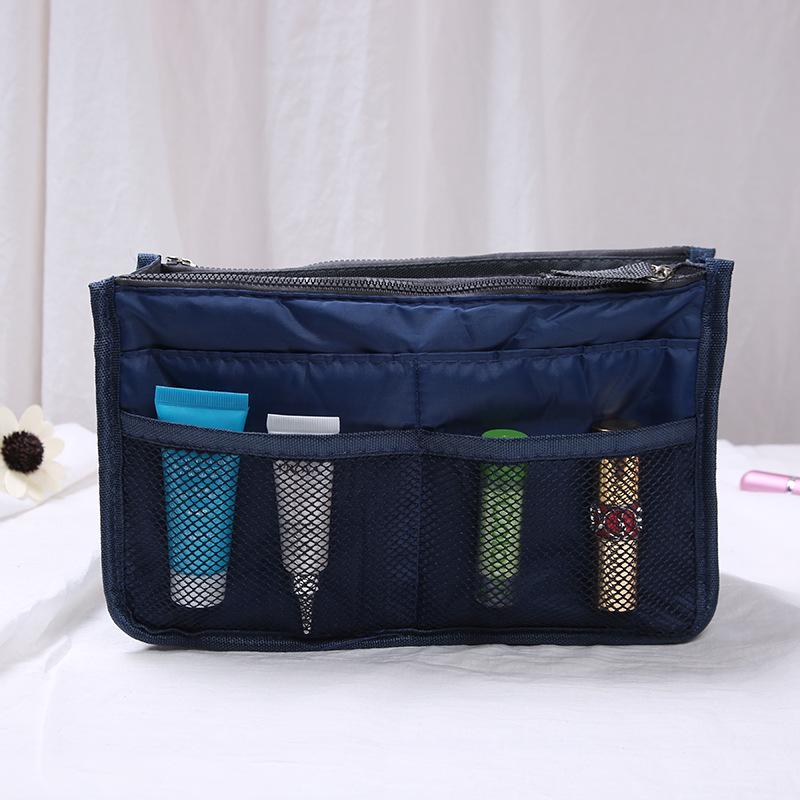 Nylon Cosmetic Bags For Women Tote Insert Double Zipper Makeup Bag Toiletries Storage Bag Girl Outdoors Travel Make Up Organizer