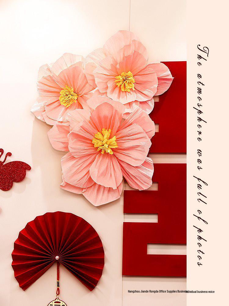 Wedding Crepe Paper Flower Decoration: Bedside, Bedroom, Wall Decor for Engagements & Weddings