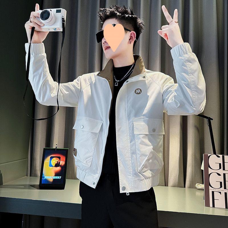 Work Jacket Men's Handsome Short Jacket Men's New Style Men's Casual Spring and Autumn Tops