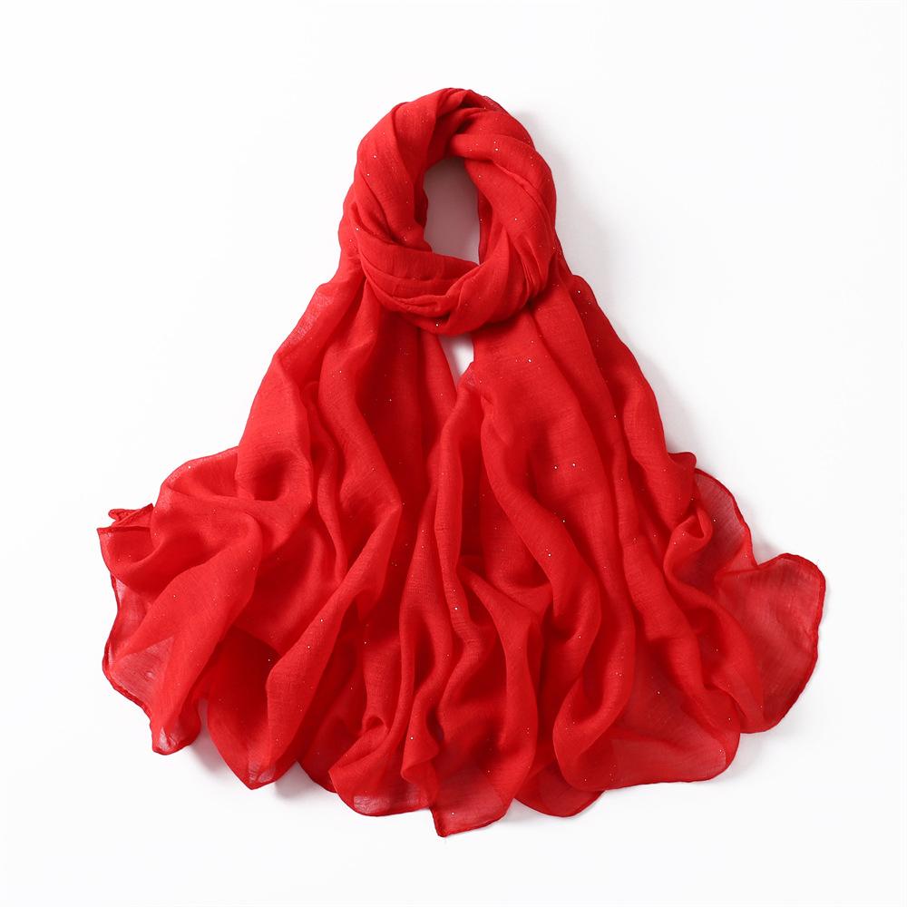 New Summer Shiny Voile Cotton Linen Women Scarf Girls Solid Sunscreen Thin Scarves Soft Foulard Shawl Casual Female Wrap Shawls