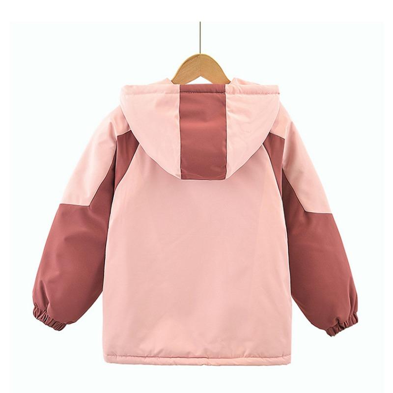 Girls Big Kids Thickened Hooded Winter Princess Style Windproof Jacket